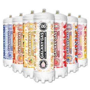 Rainbow 7 Pack – Galaxy Gas Whip Cream Chargers 2.2L (1,100g) Food Grade n2o Nitrous Oxide Tanks – RAINBOW 7