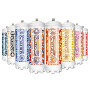 Variety 8 Pack – Galaxy Gas Whip Cream Chargers 2.2L (1,100g) Food Grade n2o Nitrous Oxide Tanks – Variety Pack All 8 Flavors