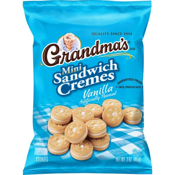 Grandma’s® Brand Vanilla Flavored Mini Sandwich Creme Cookies, 6 Count