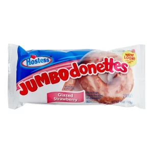 Hostess Donettes Single Serve Glazed Strawberry Jumbo Donuts 2-Count 4 oz
