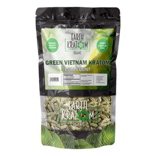1500ct / Kilo Green Vietnam Kratom Capsules