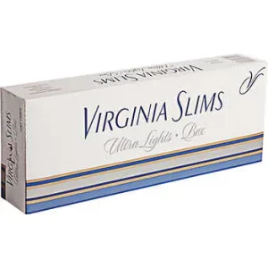 Virginia Slims Cigarettes, Silver 100’s, Box