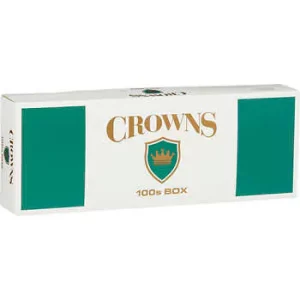 Crowns Cigarettes, Dark Green 100’s, Menthol, Box
