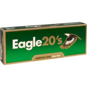 Eagle 20’s Cigarettes, Gold 100’s, Menthol, Box